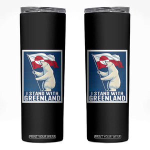 I Stand With Greenland Polar Bear Resist Skinny Tumbler Vintage Patriotic Propaganda Sovereignty Protest TS02 Black Print Your Wear