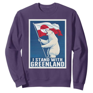 I Stand With Greenland Polar Bear Resist Sweatshirt Vintage Patriotic Propaganda Sovereignty Protest TS02 Purple Print Your Wear