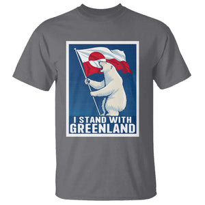 I Stand With Greenland Polar Bear Resist T Shirt Vintage Patriotic Propaganda Sovereignty Protest TS02 Charcoal Print Your Wear