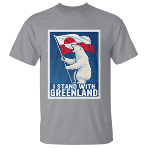 I Stand With Greenland Polar Bear Resist T Shirt Vintage Patriotic Propaganda Sovereignty Protest TS02 Sport Gray Print Your Wear