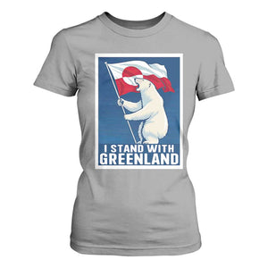I Stand With Greenland Polar Bear Resist T Shirt For Women Vintage Patriotic Propaganda Sovereignty Protest TS02 Sport Gray Print Your Wear