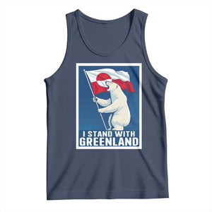 I Stand With Greenland Polar Bear Resist Tank Top Vintage Patriotic Propaganda Sovereignty Protest TS02 Navy Print Your Wear