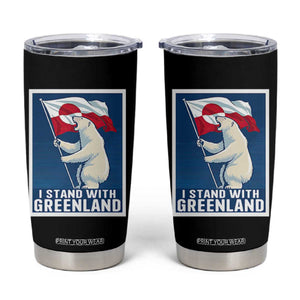 I Stand With Greenland Polar Bear Resist Tumbler Cup Vintage Patriotic Propaganda Sovereignty Protest TS02 Black Print Your Wear