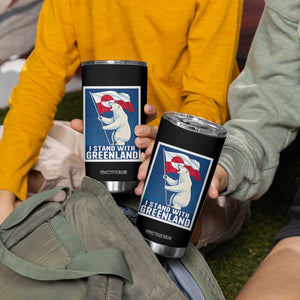 I Stand With Greenland Polar Bear Resist Tumbler Cup Vintage Patriotic Propaganda Sovereignty Protest TS02 Print Your Wear