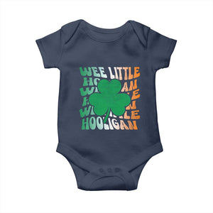 Funny St Patricks Day Baby Onesie Wee Little Hooligan Funny Leprechaun Kids Boys Girls TS02 Navy Print Your Wear