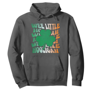 Funny St. Patricks Day Hoodie Wee Little Hooligan Funny Leprechaun Kids Boys Girls TS02 Dark Heather Printyourwear