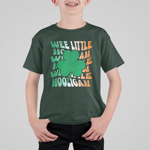 Funny St. Patricks Day T Shirt For Kid Wee Little Hooligan Funny Leprechaun Kids Boys Girls TS02 Dark Forest Green Printyourwear