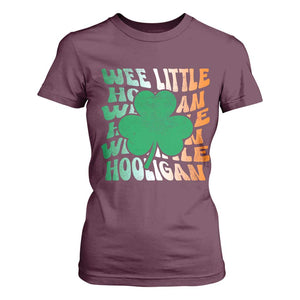 Funny St Patricks Day T Shirt For Women Wee Little Hooligan Funny Leprechaun Kids Boys Girls TS02 Maroon Print Your Wear
