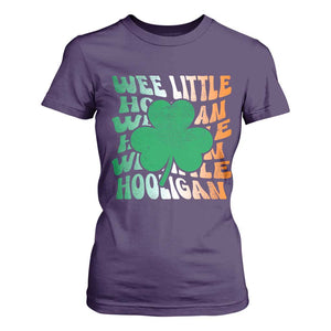 Funny St Patricks Day T Shirt For Women Wee Little Hooligan Funny Leprechaun Kids Boys Girls TS02 Purple Print Your Wear