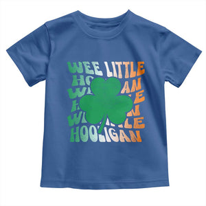 Funny St Patricks Day Toddler T Shirt Wee Little Hooligan Funny Leprechaun Kids Boys Girls TS02 Royal Blue Print Your Wear