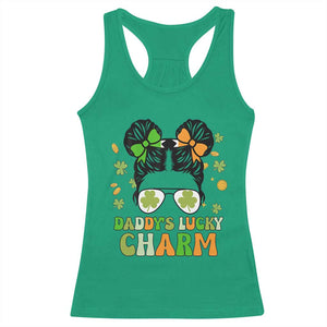 Funny St Patricks Day Kid Racerback Tank Top Mommy's Lucky Charm Cute Little Bun Girls TS02 Irish Green Print Your Wear