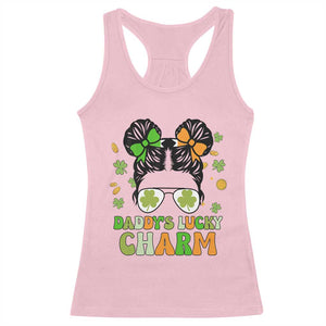 Funny St Patricks Day Kid Racerback Tank Top Mommy's Lucky Charm Cute Little Bun Girls TS02 Light Pink Print Your Wear