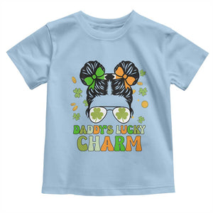 Funny St Patricks Day Kid Toddler T Shirt Mommy's Lucky Charm Cute Little Bun Girls TS02 Light Blue Print Your Wear