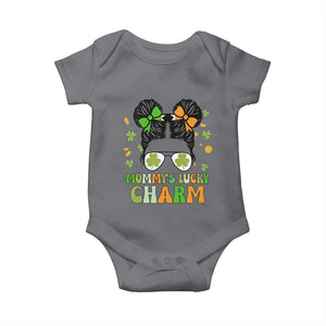 Funny St Patricks Day Kid Baby Onesie Daddy's Lucky Charm Cute Little Bun Girls TS02 Charcoal Print Your Wear
