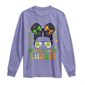 Funny St Patricks Day Kid Long Sleeve Shirt Daddy's Lucky Charm Cute Little Bun Girls TS02 Violet Print Your Wear