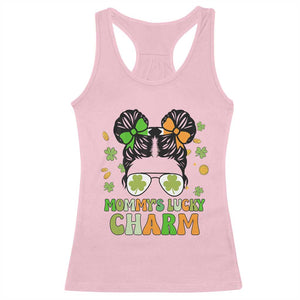 Funny St Patricks Day Kid Racerback Tank Top Daddy's Lucky Charm Cute Little Bun Girls TS02 Light Pink Print Your Wear