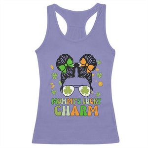Funny St Patricks Day Kid Racerback Tank Top Daddy's Lucky Charm Cute Little Bun Girls TS02 Violet Print Your Wear