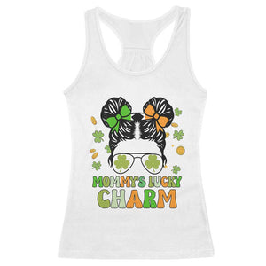 Funny St Patricks Day Kid Racerback Tank Top Daddy's Lucky Charm Cute Little Bun Girls TS02 White Print Your Wear