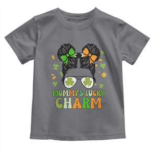 Funny St Patricks Day Kid Toddler T Shirt Daddy's Lucky Charm Cute Little Bun Girls TS02 Charcoal Print Your Wear