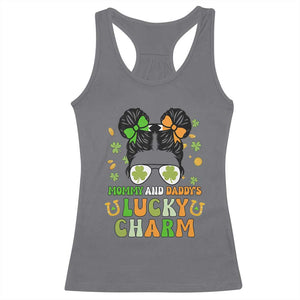 Funny St Patricks Day Kid Racerback Tank Top Mommy And Daddy's Lucky Charm Little Bun TS02 Charcoal Print Your Wear