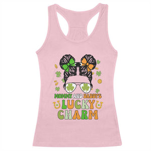Funny St Patricks Day Kid Racerback Tank Top Mommy And Daddy's Lucky Charm Little Bun TS02 Light Pink Print Your Wear