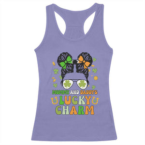 Funny St Patricks Day Kid Racerback Tank Top Mommy And Daddy's Lucky Charm Little Bun TS02 Violet Print Your Wear