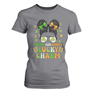 Funny St Patricks Day Kid T Shirt For Women Mommy And Daddy's Lucky Charm Little Bun TS02 Charcoal Print Your Wear