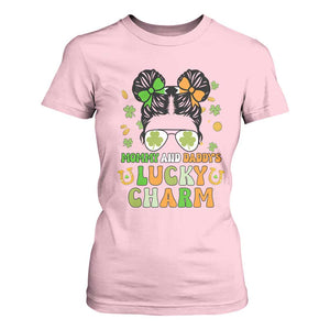 Funny St Patricks Day Kid T Shirt For Women Mommy And Daddy's Lucky Charm Little Bun TS02 Light Pink Print Your Wear