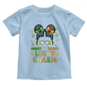 Funny St Patricks Day Kid Toddler T Shirt Mommy And Daddy's Lucky Charm Little Bun TS02 Light Blue Print Your Wear