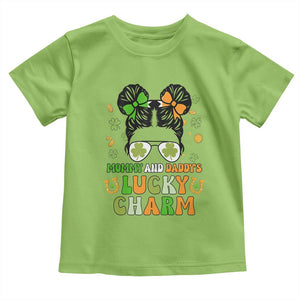 Funny St Patricks Day Kid Toddler T Shirt Mommy And Daddy's Lucky Charm Little Bun TS02 Lime Print Your Wear