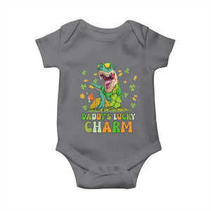 Funny St Patricks Day Kid Baby Onesie Mommy's Lucky Charm Cute Dinosaur Boys Kids TS02 Charcoal Print Your Wear