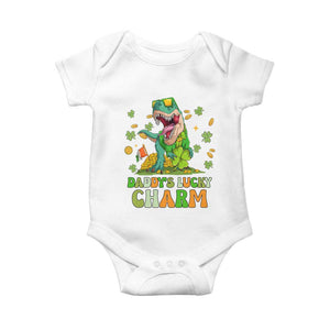Funny St Patricks Day Kid Baby Onesie Mommy's Lucky Charm Cute Dinosaur Boys Kids TS02 White Print Your Wear