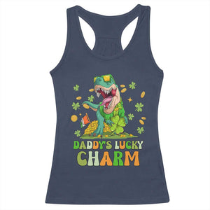 Funny St Patricks Day Kid Racerback Tank Top Mommy's Lucky Charm Cute Dinosaur Boys Kids TS02 Navy Print Your Wear