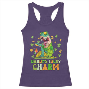 Funny St Patricks Day Kid Racerback Tank Top Mommy's Lucky Charm Cute Dinosaur Boys Kids TS02 Purple Print Your Wear