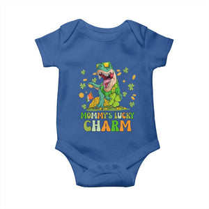 Funny St Patricks Day Kid Baby Onesie Daddy's Lucky Charm Cute Dinosaur Boys Kids TS02 Royal Blue Print Your Wear