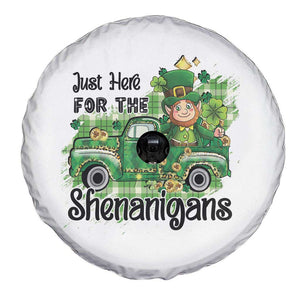 Funny St Patricks Day Spare Tire Cover Just Here For The Shenanigans Truck of Shamrock TS02 Print Your Wear