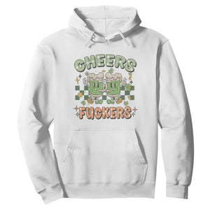 Funny St. Patricks Day Drinking Hoodie Retro Cheers Fuckers Beer Lovers TS02 White Printyourwear