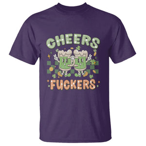 Funny St. Patricks Day Drinking T Shirt Retro Cheers Fuckers Beer Lovers TS02 Purple Printyourwear