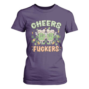 Funny St Patricks Day Drinking T Shirt For Women Retro Cheers Fuckers Beer Lovers TS02 Purple Print Your Wear