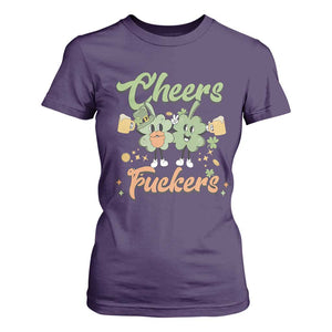 Funny St Patricks Day Drinking T Shirt For Women Cheers Fuckers Shamrock Lucky Charm TS02 Purple Print Your Wear