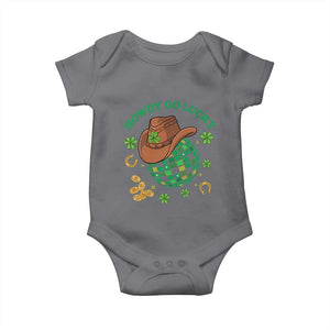 Funny St Patricks Cowboy Baby Onesie Howdy Go Lucky Retro Disco Western Life TS02 Charcoal Print Your Wear