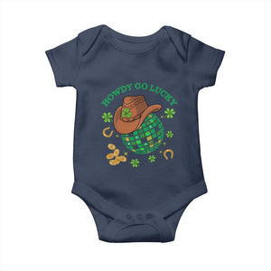 Funny St Patricks Cowboy Baby Onesie Howdy Go Lucky Retro Disco Western Life TS02 Navy Print Your Wear