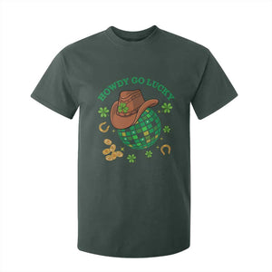 Funny St Patricks Cowboy T Shirt For Kid Howdy Go Lucky Retro Disco Western Life TS02 Dark Forest Green Print Your Wear