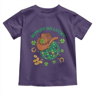Funny St Patricks Cowboy Toddler T Shirt Howdy Go Lucky Retro Disco Western Life TS02 Purple Print Your Wear
