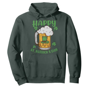 Funny St. Patricks Day Drinking Hoodie Happy Paddy's Patty's Day Beer Lover TS02 Dark Forest Green Printyourwear