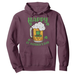 Funny St. Patricks Day Drinking Hoodie Happy Paddy's Patty's Day Beer Lover TS02 Maroon Printyourwear