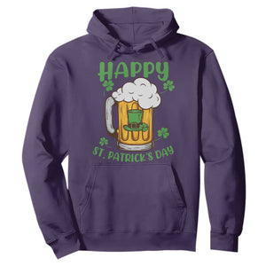 Funny St. Patricks Day Drinking Hoodie Happy Paddy's Patty's Day Beer Lover TS02 Purple Printyourwear