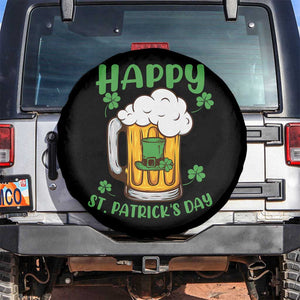 Funny St Patricks Day Drinking Spare Tire Cover Happy Paddy's Patty's Day Beer Lover TS02 No hole Black Print Your Wear