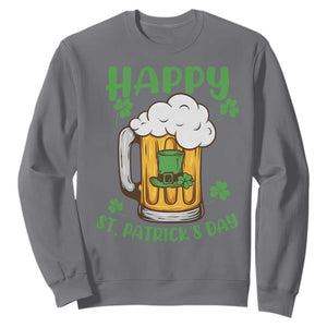 Funny St. Patricks Day Drinking Sweatshirt Happy Paddy's Patty's Day Beer Lover TS02 Charcoal Printyourwear