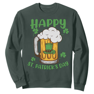Funny St. Patricks Day Drinking Sweatshirt Happy Paddy's Patty's Day Beer Lover TS02 Dark Forest Green Printyourwear